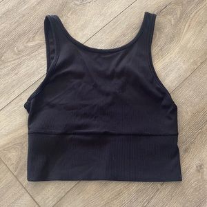 Lululemon - Ribbed Power Pivot Crop Top Tank Black